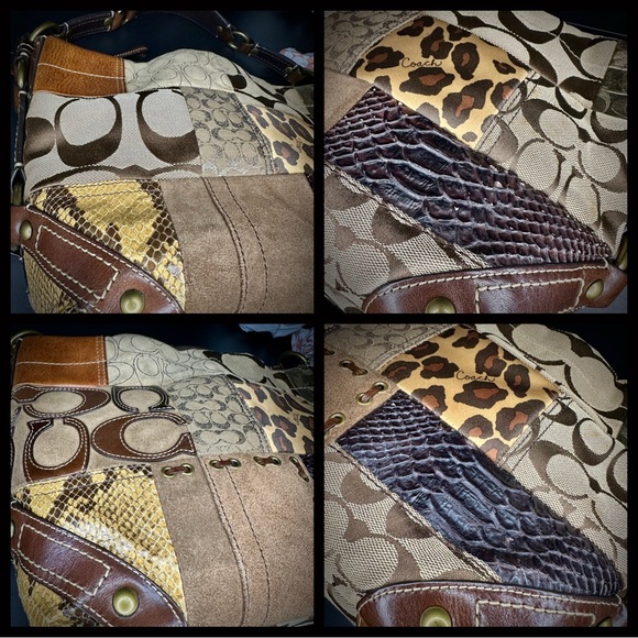 Y2K Coach Carly Leopard Patchwork Shoulder Bag 11496 - Picture 6 of 10